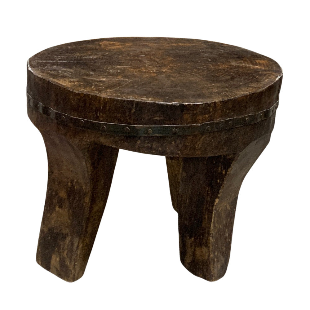 Vintage Nagaland Wooden Stool - Berbere Imports