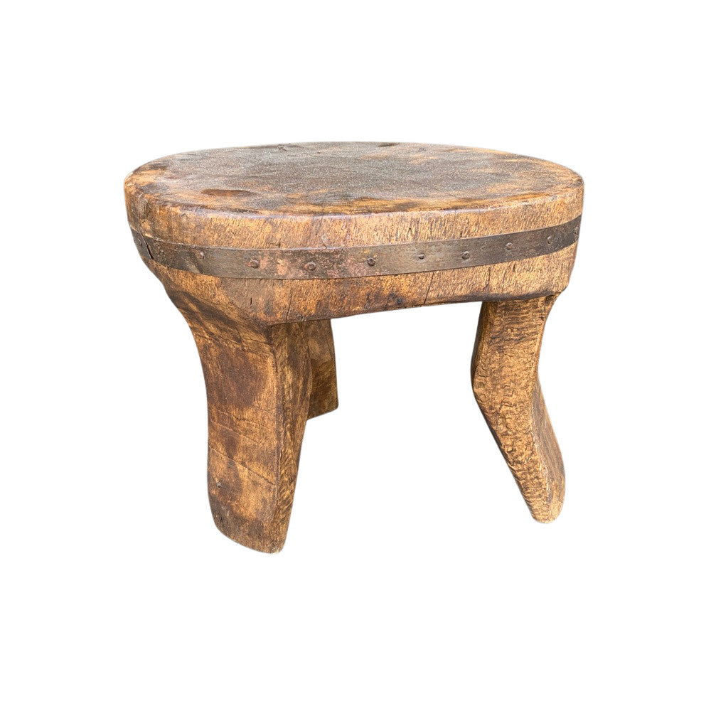 Vintage Nagaland Wooden Stool - Berbere Imports