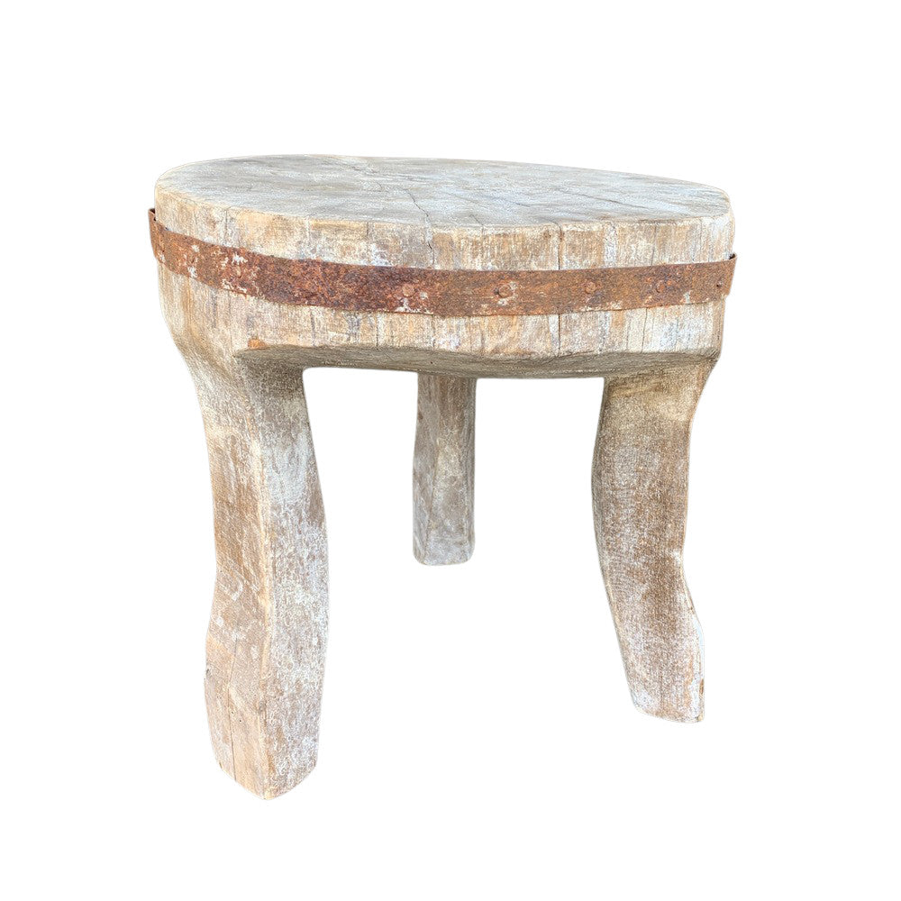 Vintage Nagaland Wooden Stool - Berbere Imports