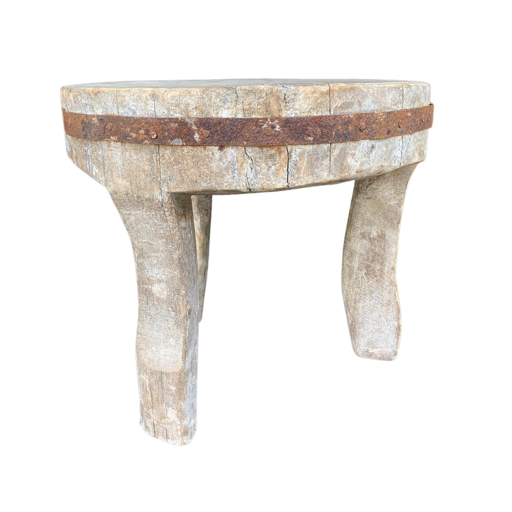 Vintage Nagaland Wooden Stool - Berbere Imports