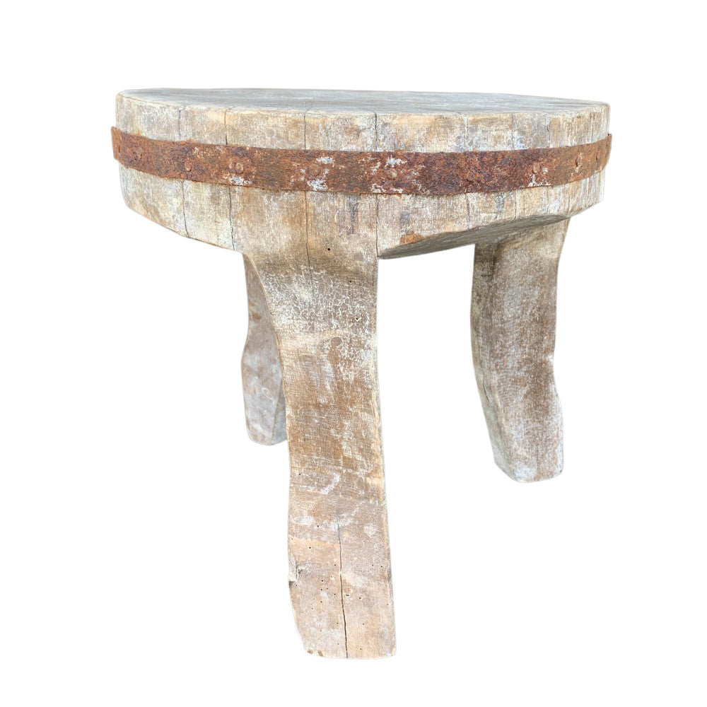 Vintage Nagaland Wooden Stool - Berbere Imports