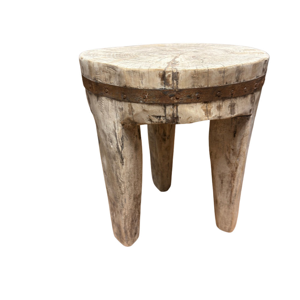 Vintage Nagaland Wooden Stool - Berbere Imports