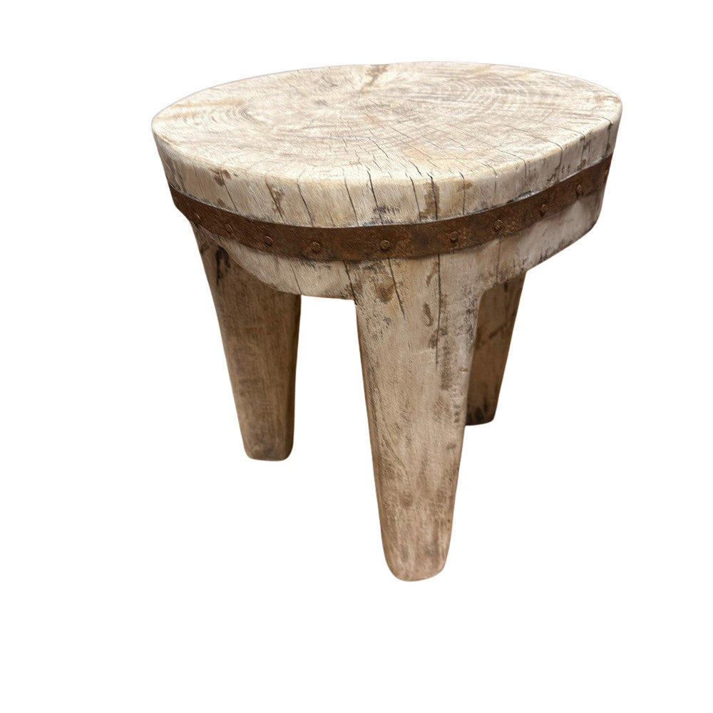 Vintage Nagaland Wooden Stool - Berbere Imports