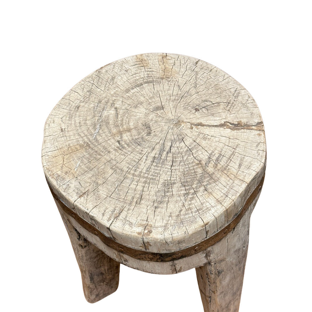 Vintage Nagaland Wooden Stool - Berbere Imports