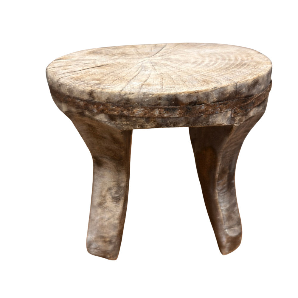 Vintage Nagaland Wooden Stool - Berbere Imports