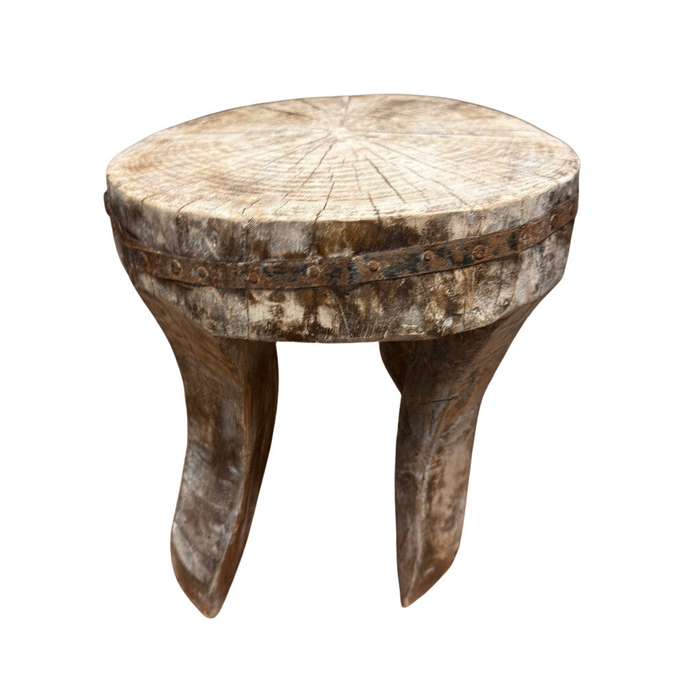 Vintage Nagaland Wooden Stool - Berbere Imports