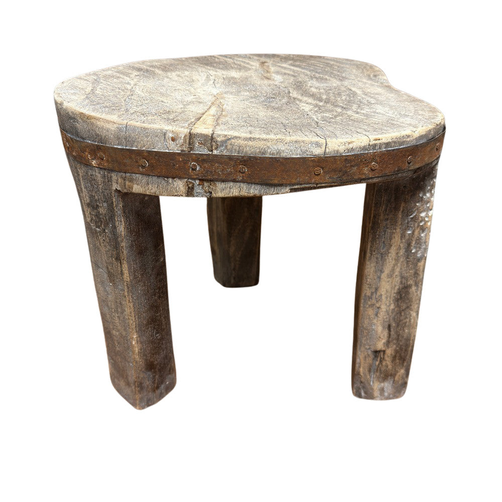 Vintage Nagaland Wooden Stool - Berbere Imports