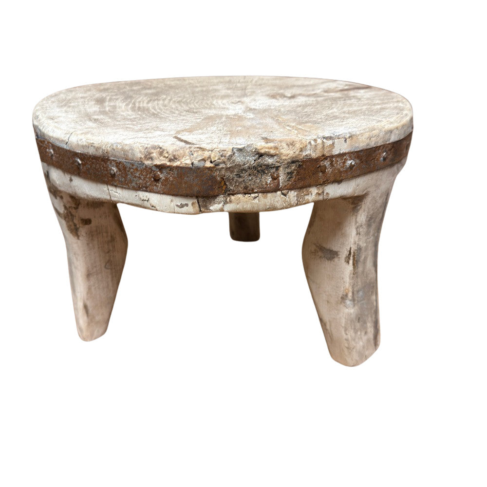 Vintage Nagaland Wooden Stool - Berbere Imports