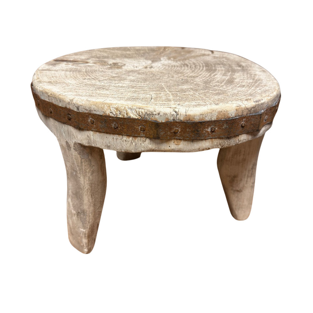 Vintage Nagaland Wooden Stool - Berbere Imports