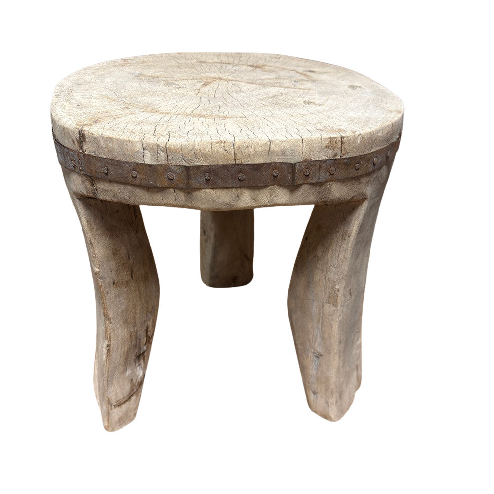 Vintage Nagaland Wooden Stool - Berbere Imports