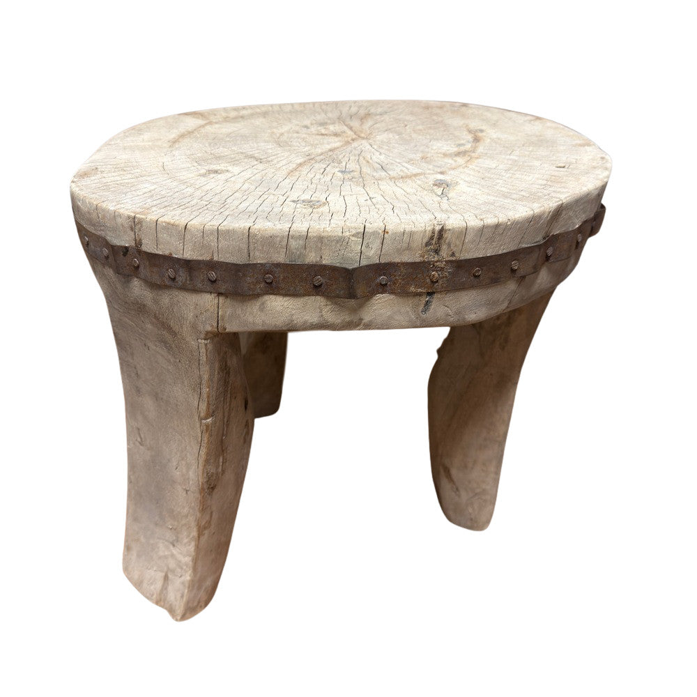 Vintage Nagaland Wooden Stool - Berbere Imports