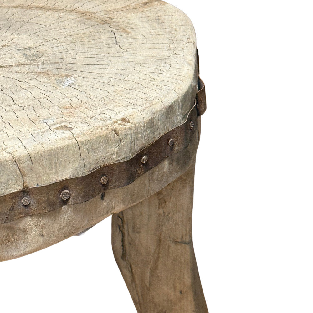 Vintage Nagaland Wooden Stool - Berbere Imports