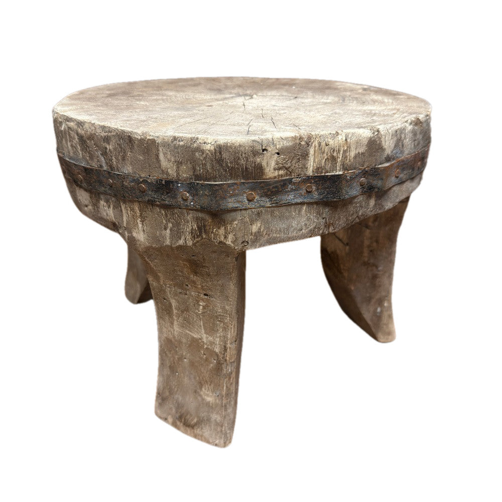 Vintage Nagaland Wooden Stool - Berbere Imports