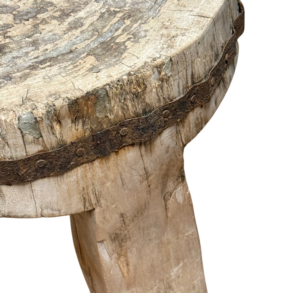 Vintage Nagaland Wooden Stool - Berbere Imports