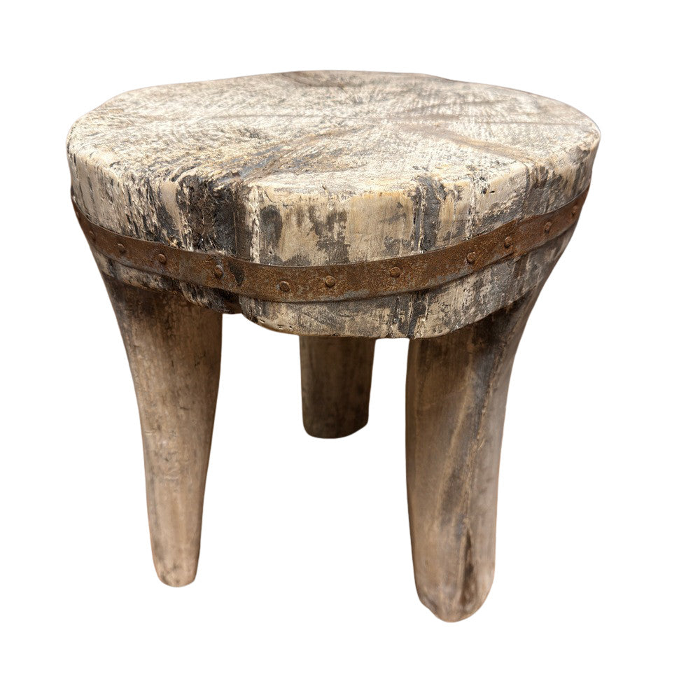 Vintage Nagaland Wooden Stool - Berbere Imports