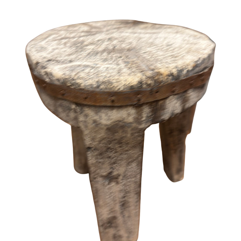 Vintage Nagaland Wooden Stool - Berbere Imports