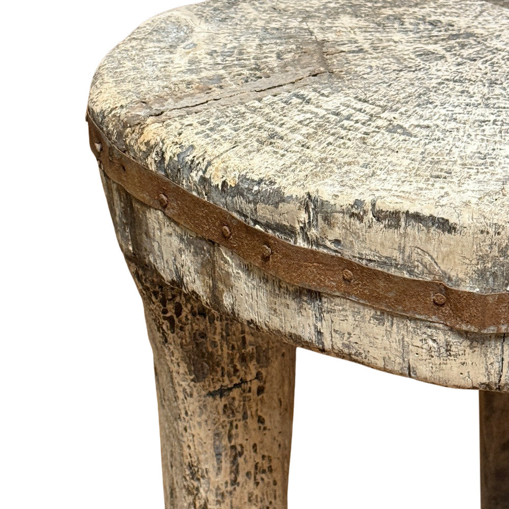 Vintage Nagaland Wooden Stool - Berbere Imports