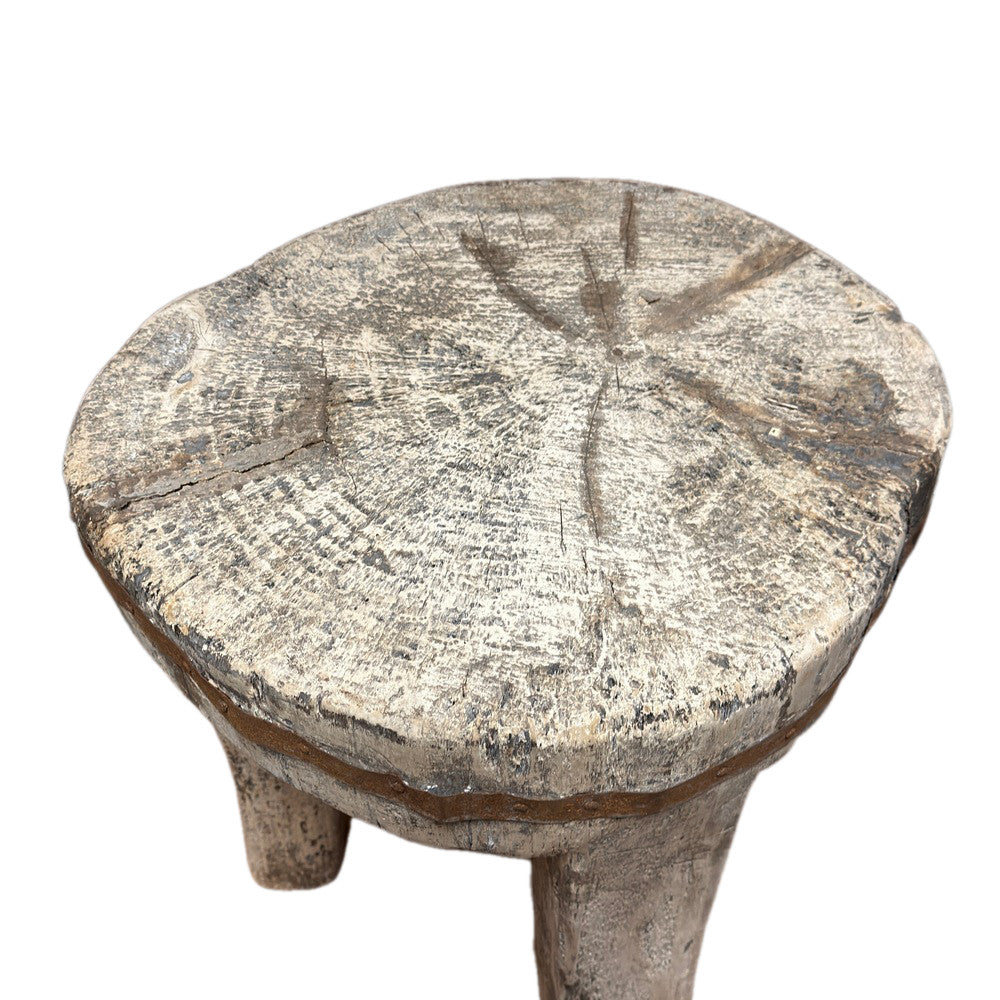 Vintage Nagaland Wooden Stool - Berbere Imports