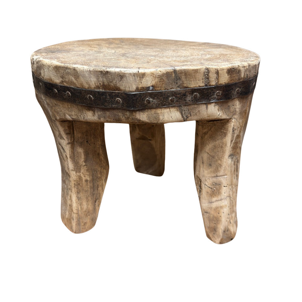 Vintage Nagaland Wooden Stool - Berbere Imports