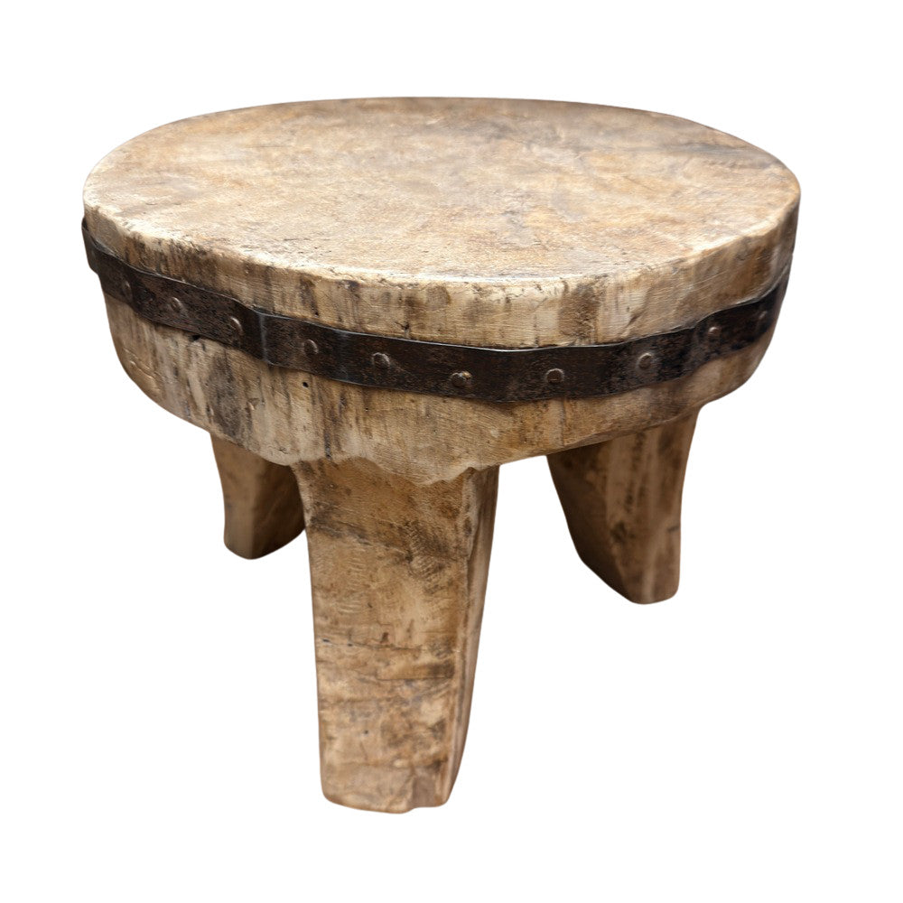 Vintage Nagaland Wooden Stool - Berbere Imports