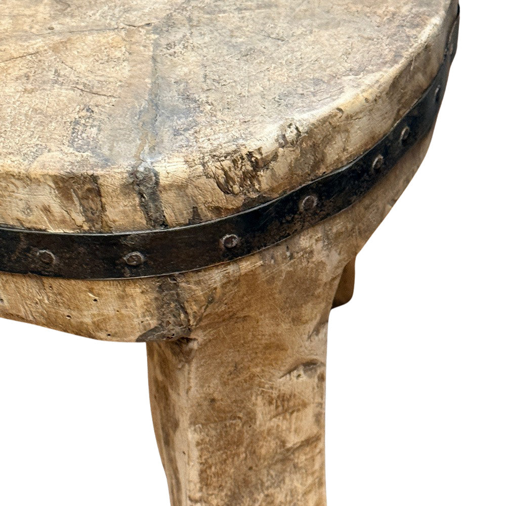 Vintage Nagaland Wooden Stool - Berbere Imports