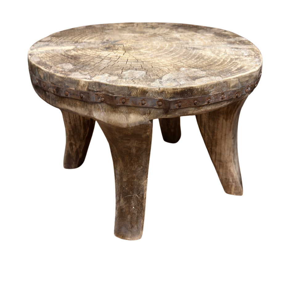 Vintage Nagaland Wooden Stool - Berbere Imports