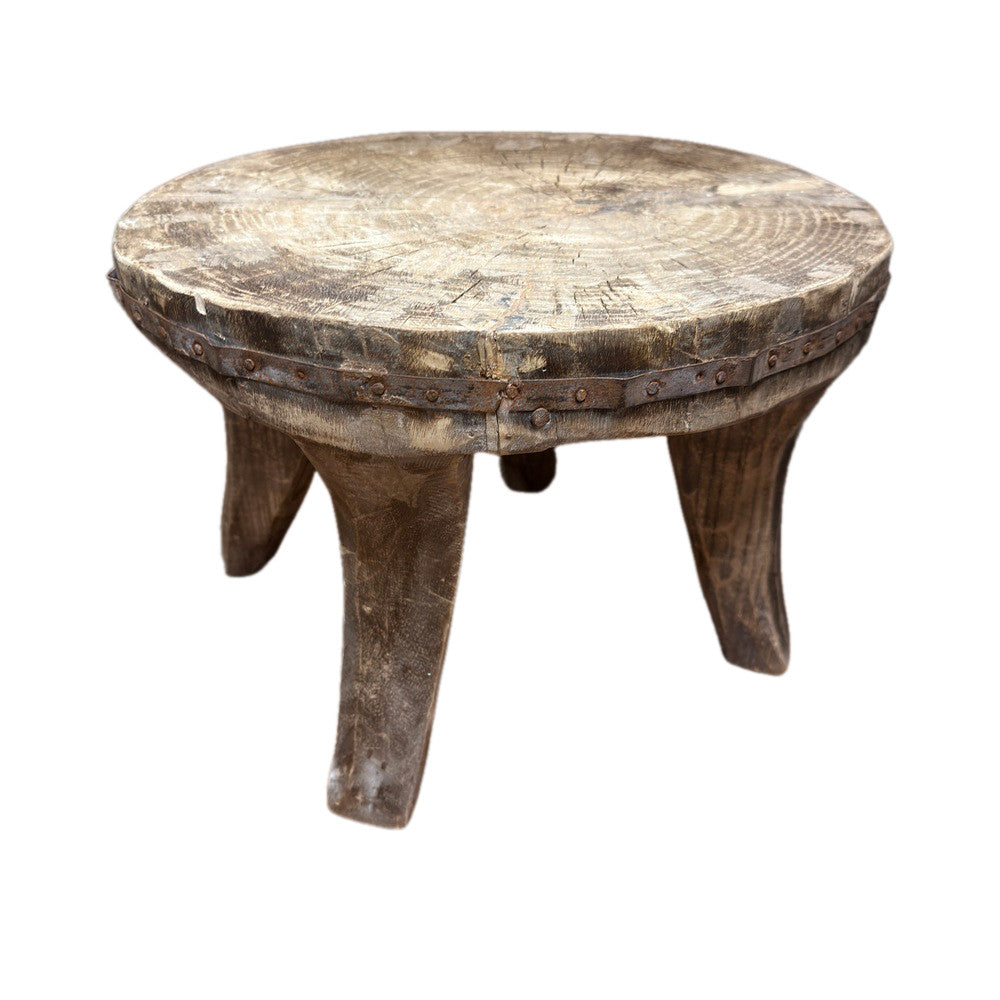 Vintage Nagaland Wooden Stool - Berbere Imports