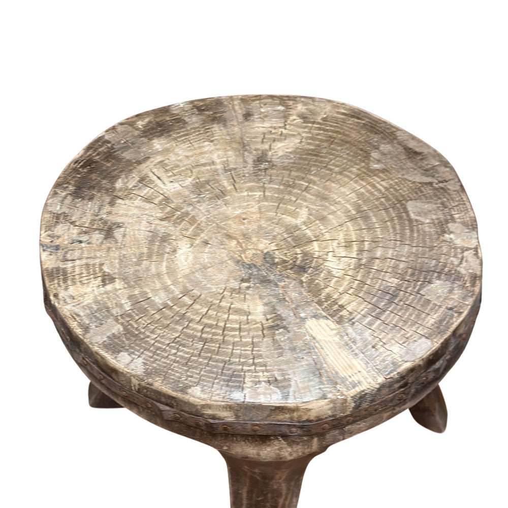 Vintage Nagaland Wooden Stool - Berbere Imports