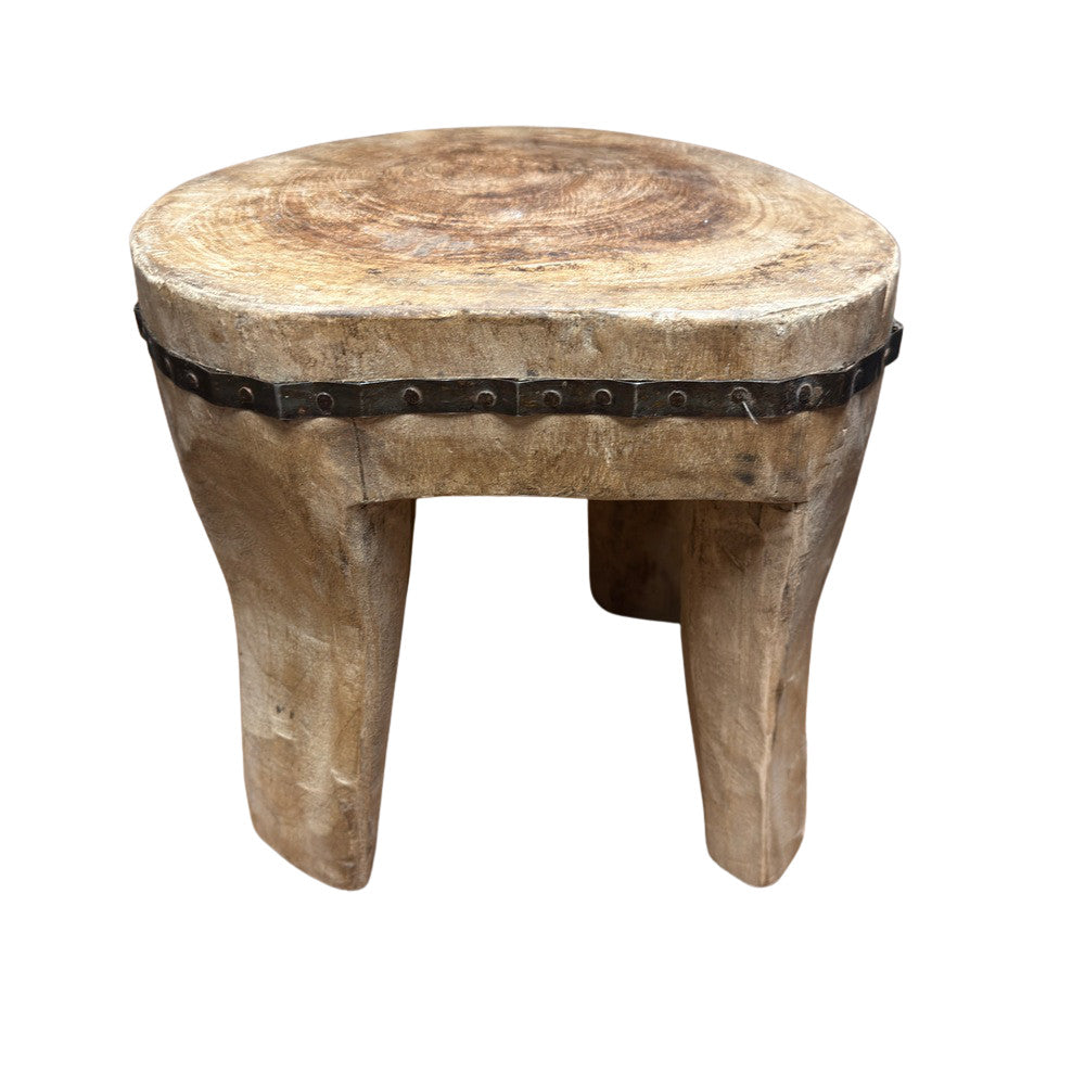 Vintage Nagaland Wooden Stool - Berbere Imports