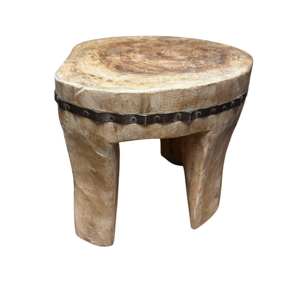 Vintage Nagaland Wooden Stool - Berbere Imports