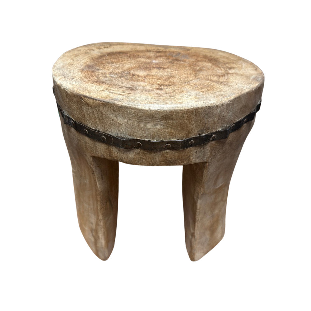 Vintage Nagaland Wooden Stool - Berbere Imports