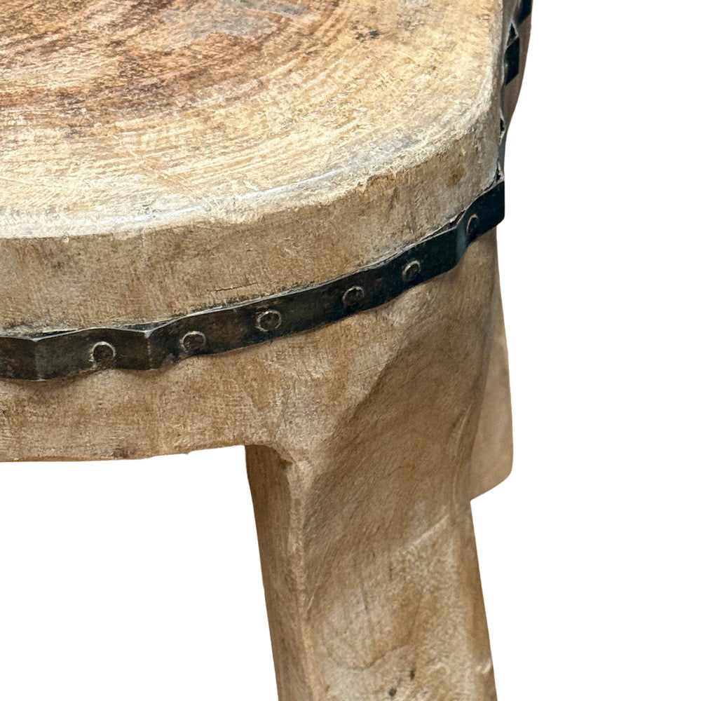 Vintage Nagaland Wooden Stool - Berbere Imports