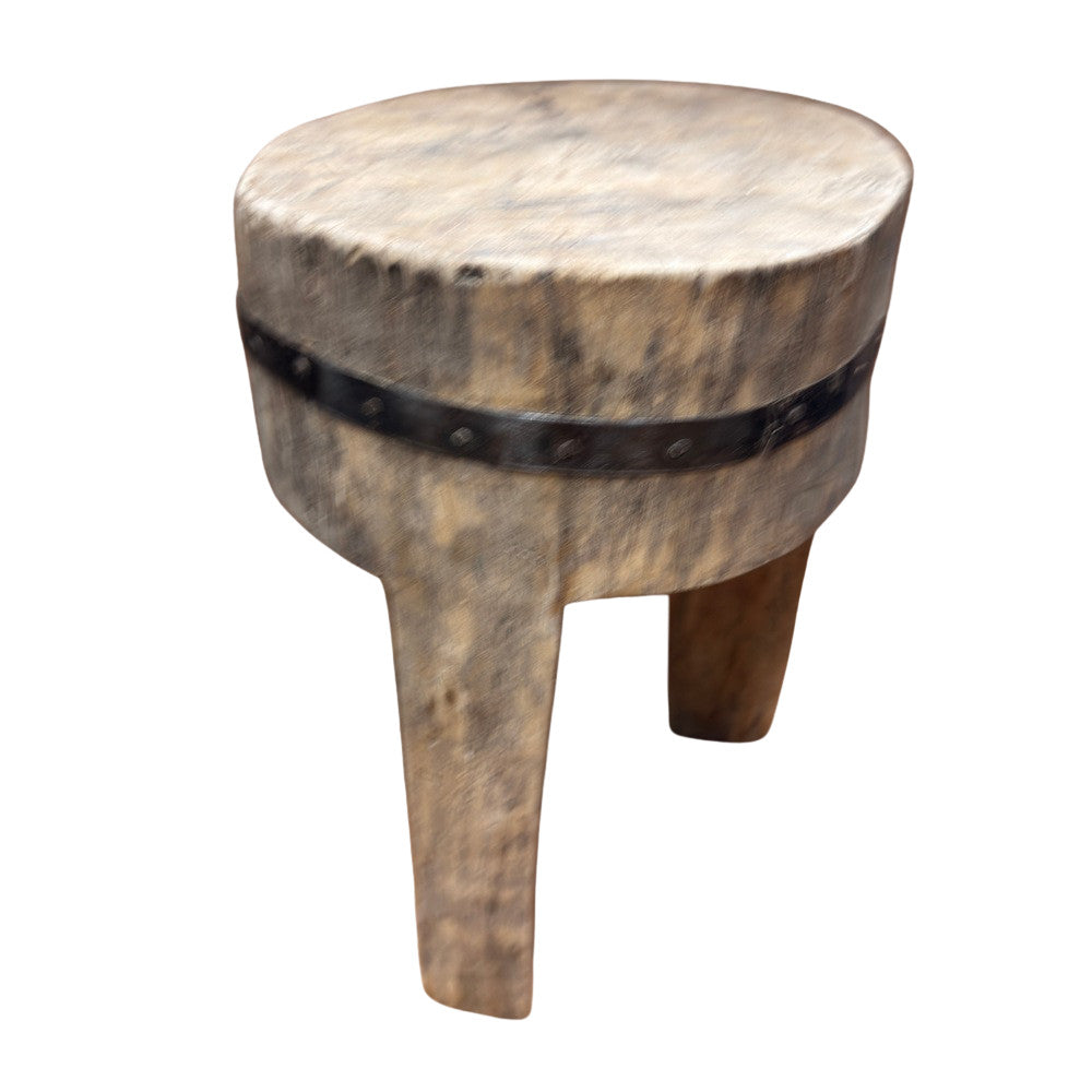 Vintage Nagaland Wooden Stool - Berbere Imports