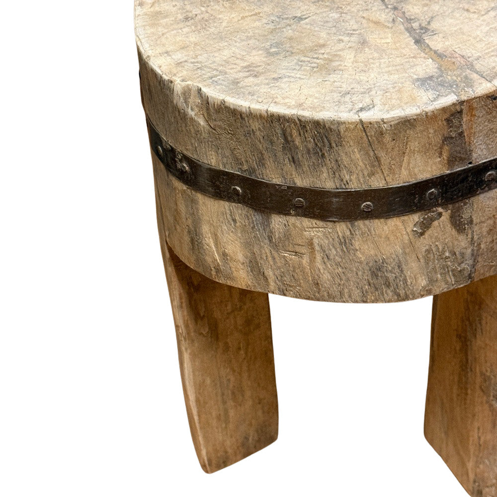 Vintage Nagaland Wooden Stool - Berbere Imports