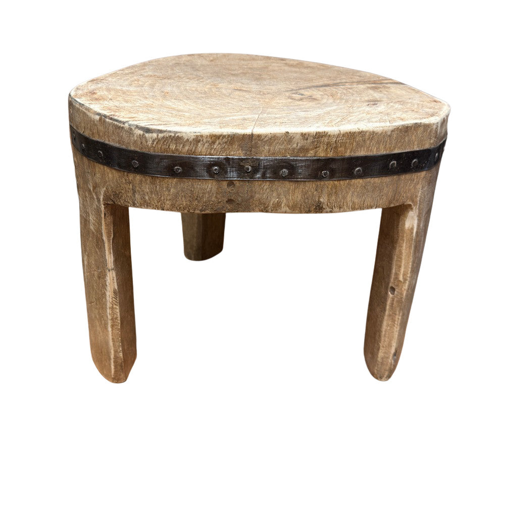 Vintage Nagaland Wooden Stool - Berbere Imports