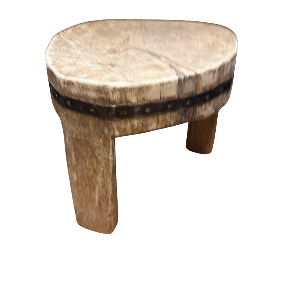 Vintage Nagaland Wooden Stool - Berbere Imports