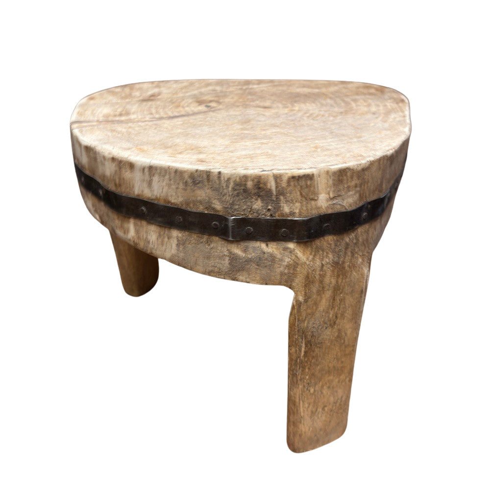 Vintage Nagaland Wooden Stool - Berbere Imports