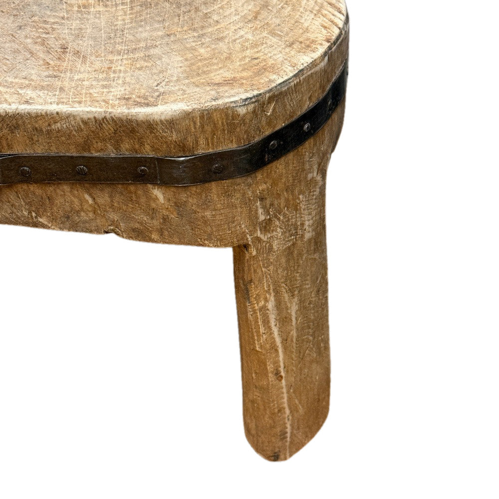 Vintage Nagaland Wooden Stool - Berbere Imports