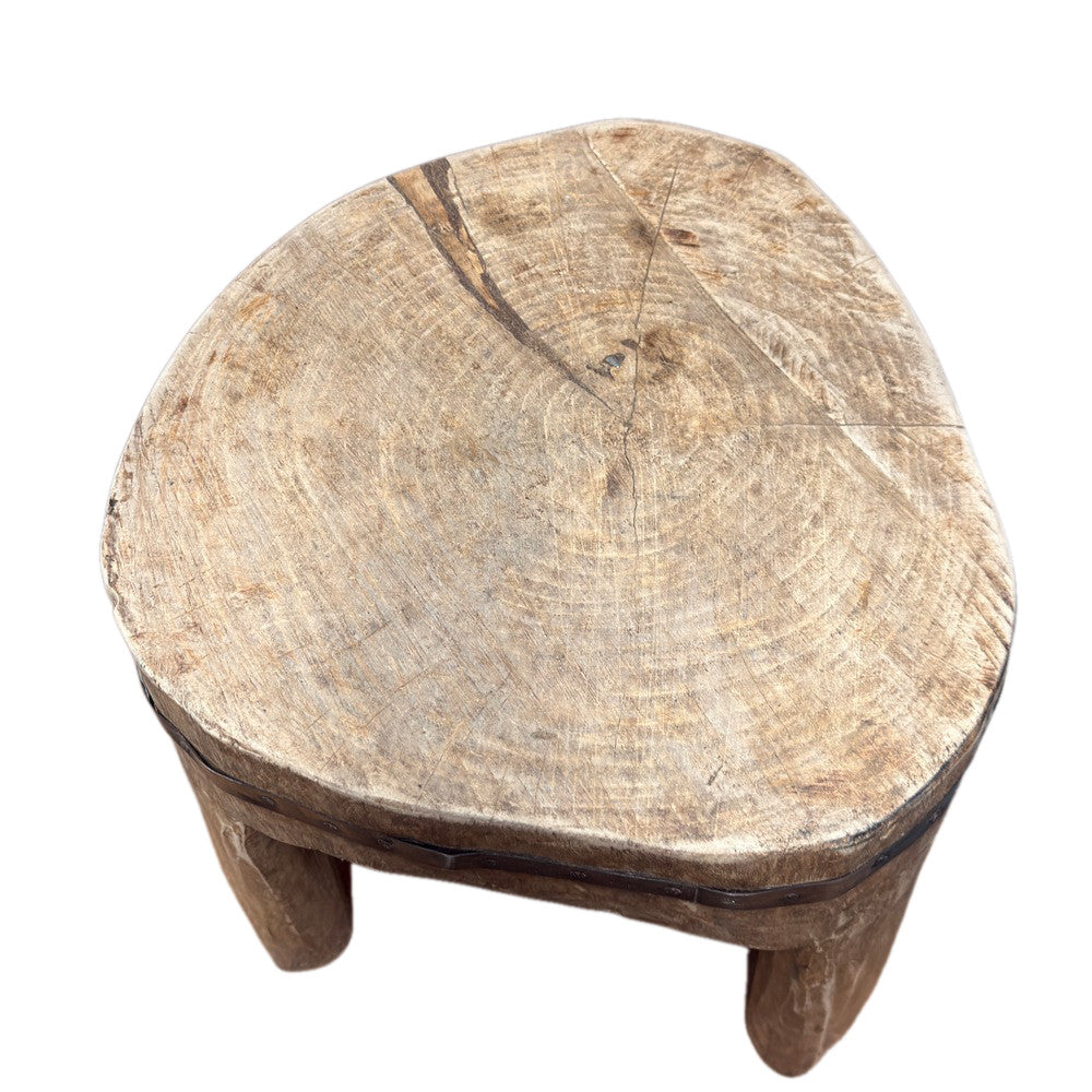 Vintage Nagaland Wooden Stool - Berbere Imports