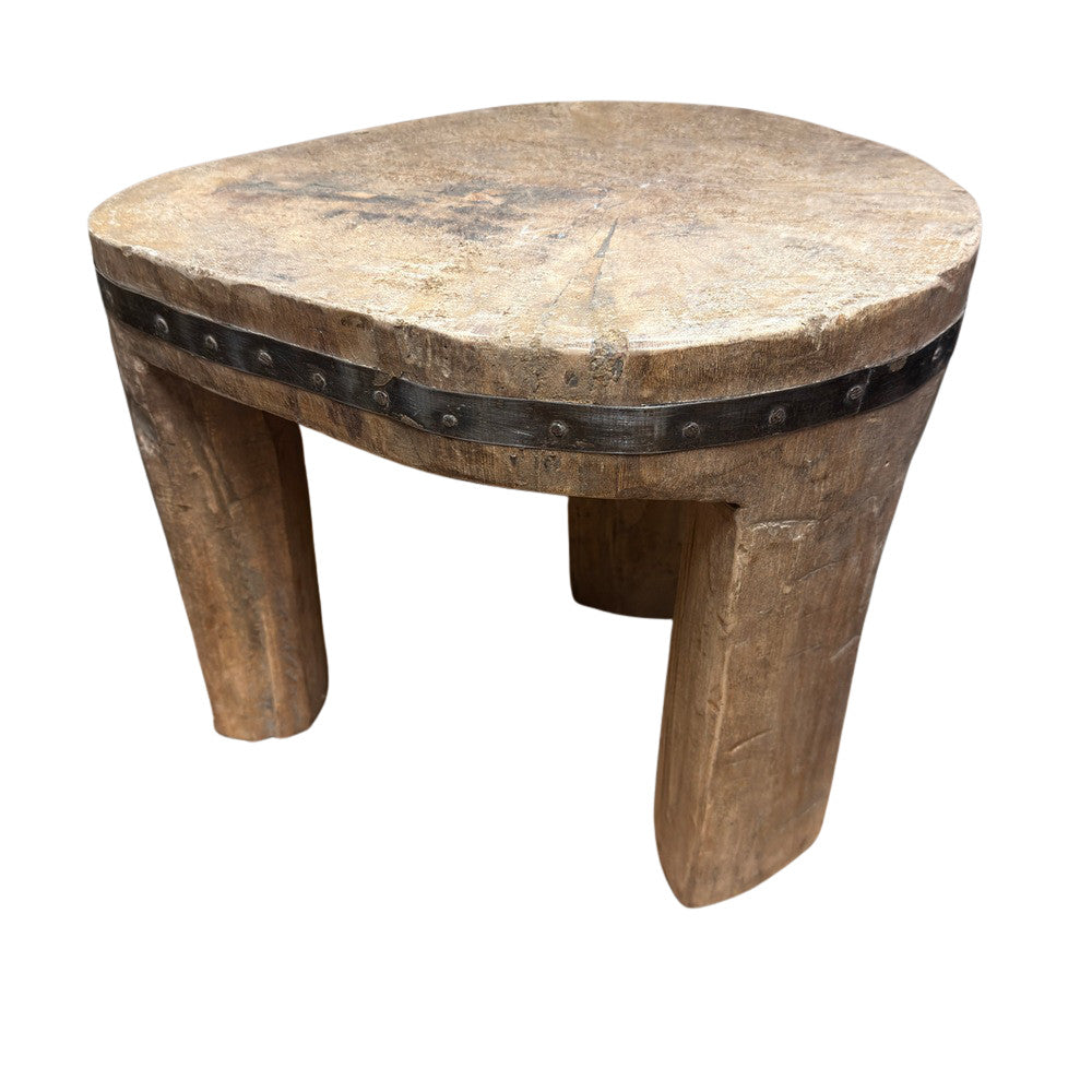 Vintage Nagaland Wooden Stool - Berbere Imports