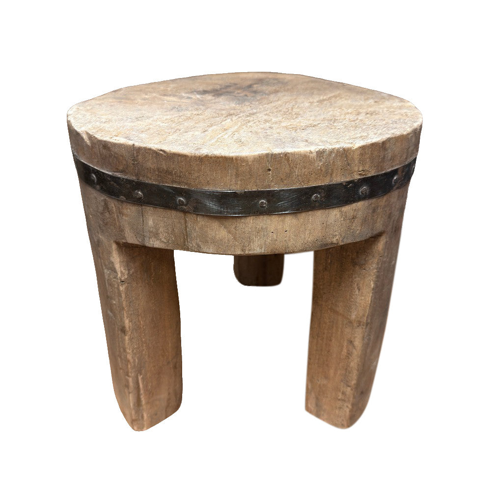 Vintage Nagaland Wooden Stool - Berbere Imports