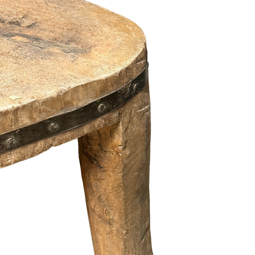 Vintage Nagaland Wooden Stool - Berbere Imports