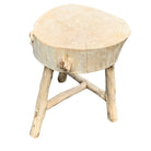 Chinese Wooden 3-Legged Trunk Stool - Berbere Imports