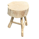 Chinese Wooden 3-Legged Trunk Stool - Berbere Imports