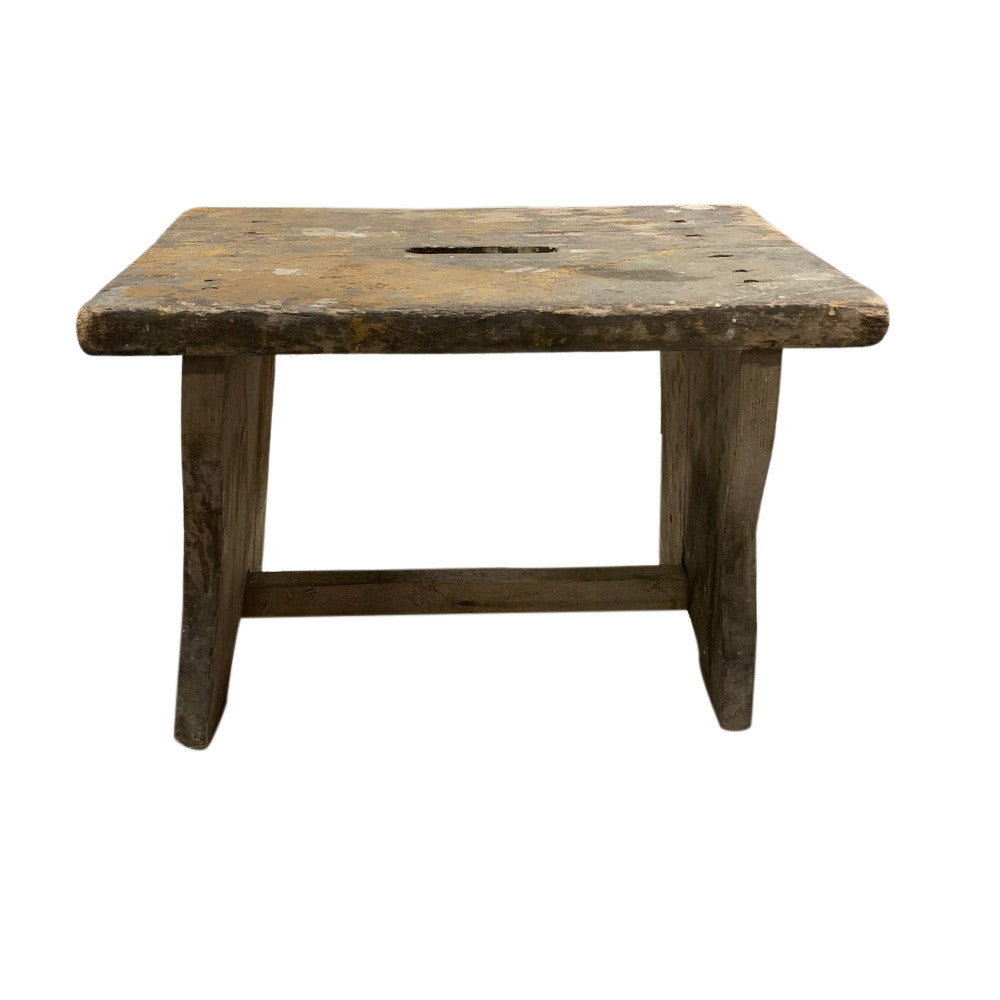 Antique Farmhouse Wooden Step Stool - Berbere Imports