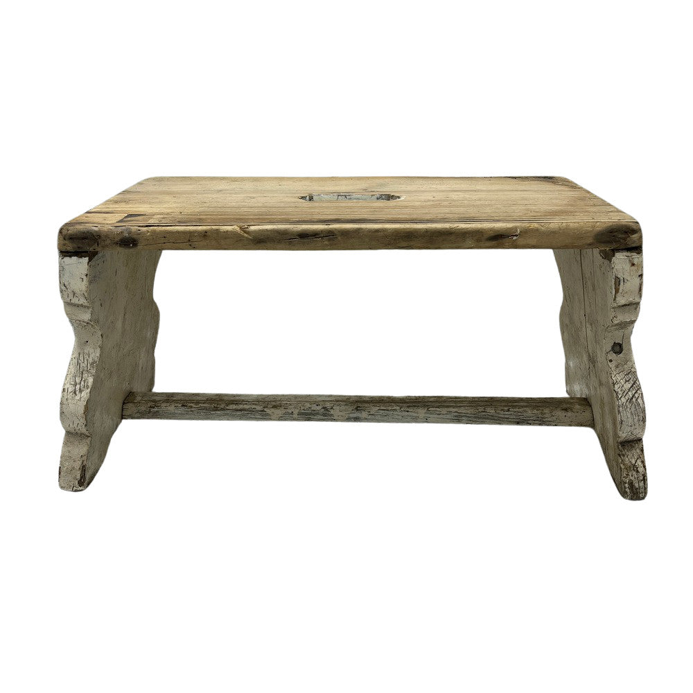 Antique Farmhouse Wooden Step Stool - Berbere Imports