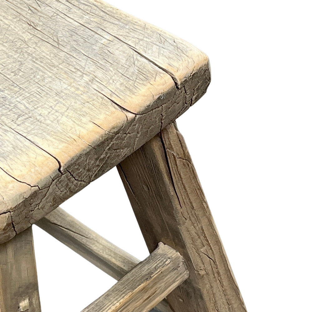 Vintage Small Wooden Stool - Berbere Imports