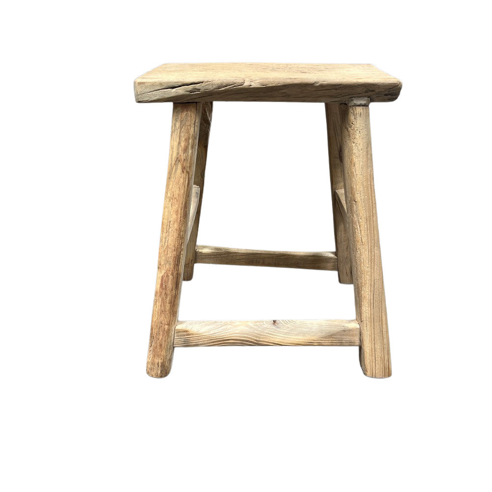 Vintage Small Wooden Stool - Berbere Imports