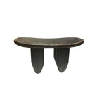 Low Heavy Wooden Stool - Black - Berbere Imports