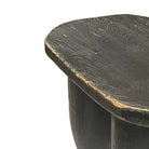 Low Heavy Wooden Stool - Black - Berbere Imports